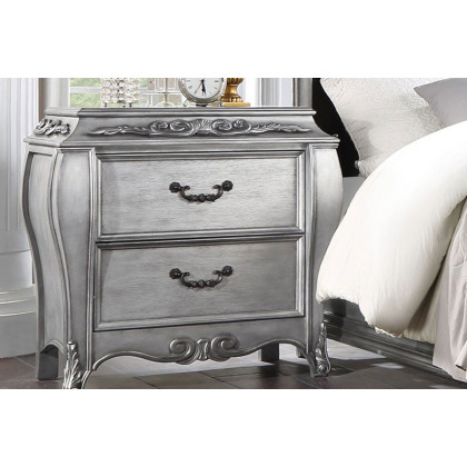 ACME - Leonora Nightstand in Vintage Platinum