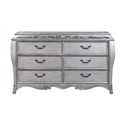 ACME - Leonora Dresser with Jewelry Tray in Vintage Platinum