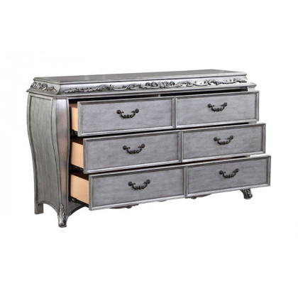 ACME - Leonora Dresser with Jewelry Tray in Vintage Platinum