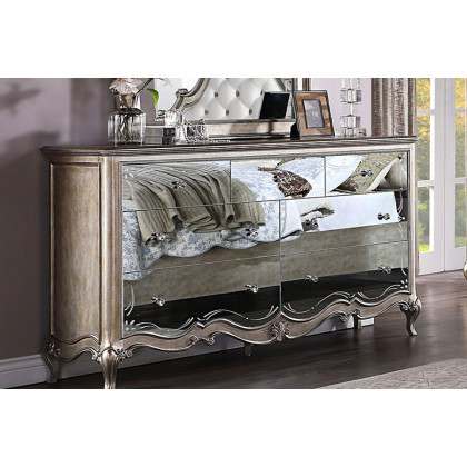 ACME - Esteban Dresser with Jewelry Tray in Antique Champagne
