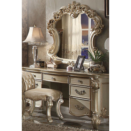 ACME Vendome Vanity Stool - Gold Patina and Bone