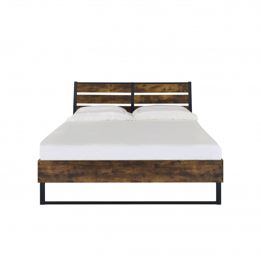 ACME Juvanth Eastern King Bed - Rustic Oak/Black
