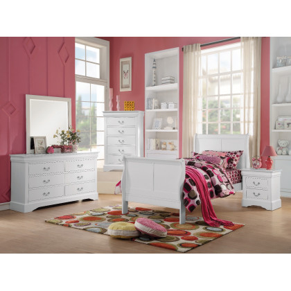 ACME Louis Philippe III Twin Bed - White