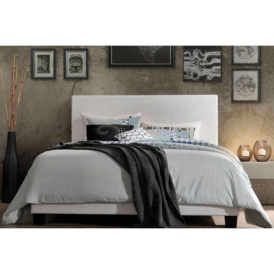 ACME Lien Upholstered Platform Bed - White, Twin Size