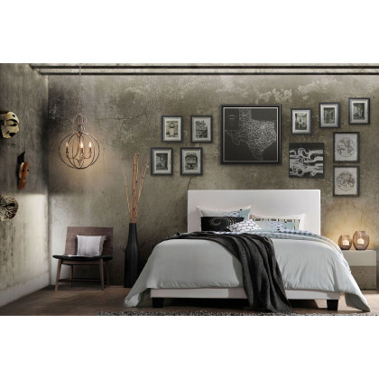 ACME Lien Upholstered Platform Bed - White, Twin Size
