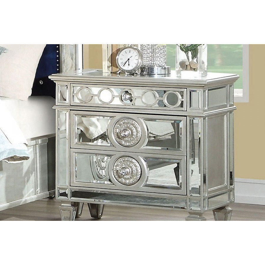 ACME - Varian Nightstand in Mirrored