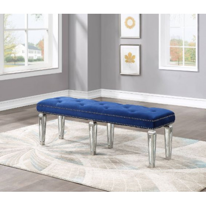 ACME Varian Bench - Blue Velvet/Mirrored