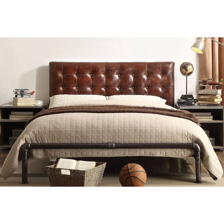 ACME - Brancaster Queen Bed in Vintage Brown