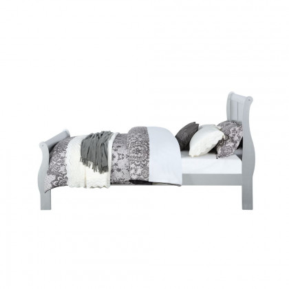 ACME Louis Philipe Sleigh Bed - Platinum, Queen Size