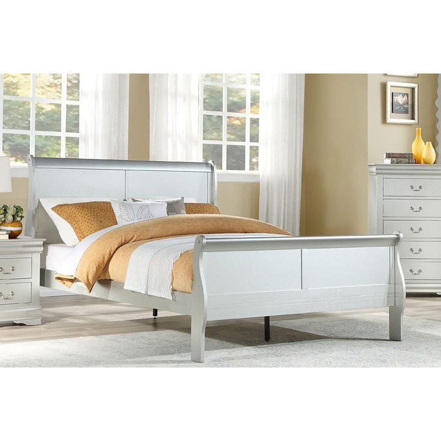ACME Louis Philippe Youth Sleigh Bed - Platinum