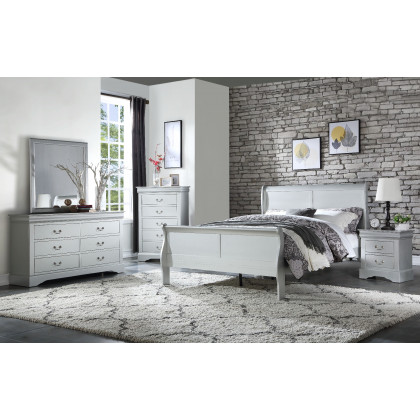 ACME Louis Philippe Full Bed - Platinum