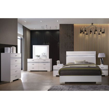 ACME - Naima II Nightstand in White High Gloss