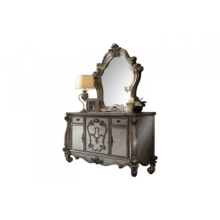 ACME Versailles Mirror - Antique Platinum Silver
