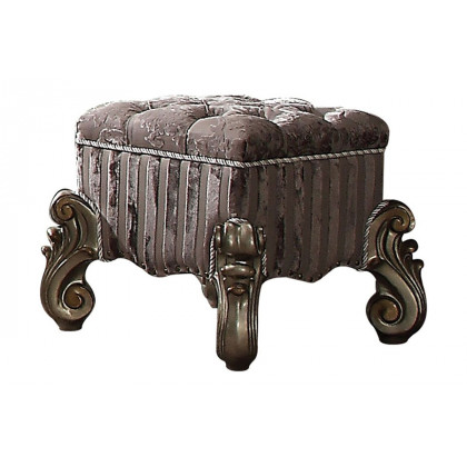 ACME Versailles Vanity Stool - Antique Platinum Silver