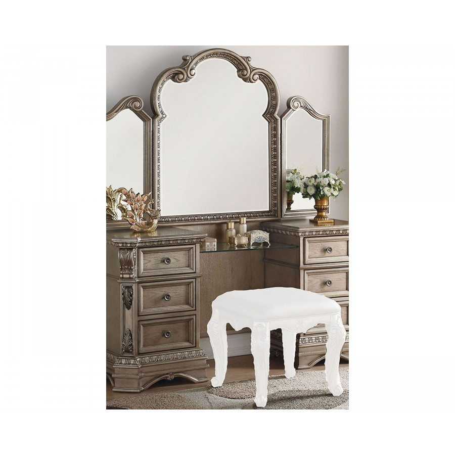 ACME - Northville Vanity Desk in Antique Silver