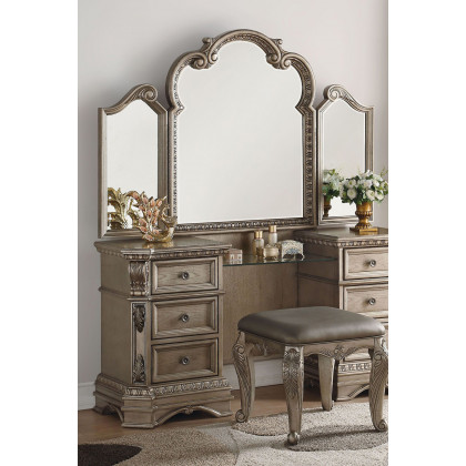 ACME - Northville Vanity Desk in Antique Silver