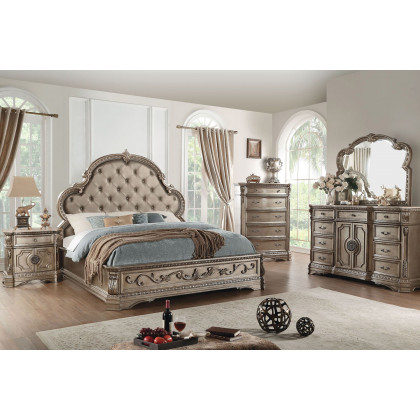 ACME - Northville Vanity Desk in Antique Silver