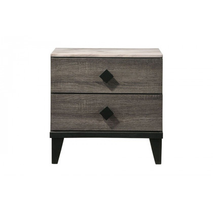 ACME - Avantika Nightstand in Faux Marble Top/Rustic Gray Oak