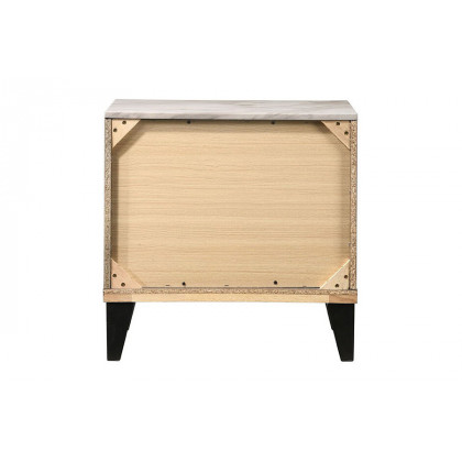 ACME - Avantika Nightstand in Faux Marble Top/Rustic Gray Oak