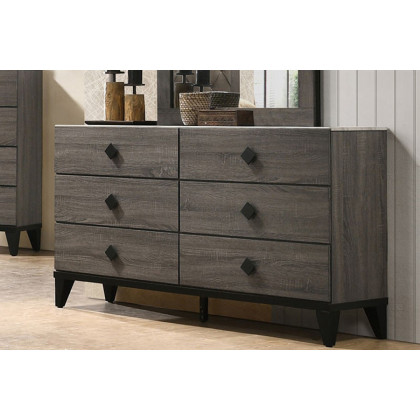 ACME - Avantika Dresser in Faux Marble Top/Rustic Gray Oak