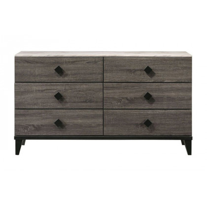ACME - Avantika Dresser in Faux Marble Top/Rustic Gray Oak
