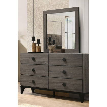 ACME - Avantika Dresser in Faux Marble Top/Rustic Gray Oak