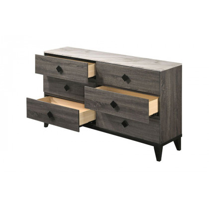 ACME - Avantika Dresser in Faux Marble Top/Rustic Gray Oak