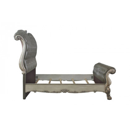ACME Dresden Sleigh Bed - Vintage Bone White, Queen Size