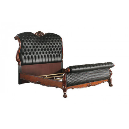 ACME Dresden Sleigh Bed - Cherry Oak, Queen Size