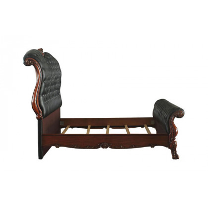 ACME Dresden Sleigh Bed - Cherry Oak, Queen Size