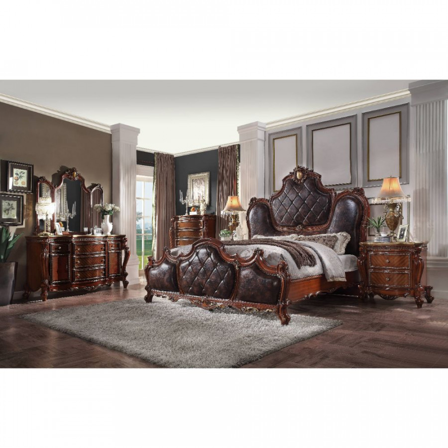ACME Picardy Queen Bed - Synthetic/Honey Oak
