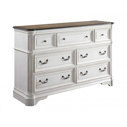 ACME - Florian Dresser in Antique White/Oak