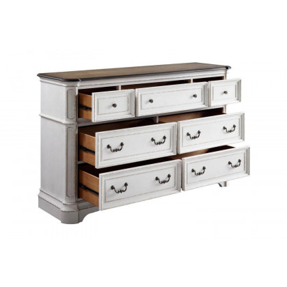 ACME - Florian Dresser in Antique White/Oak