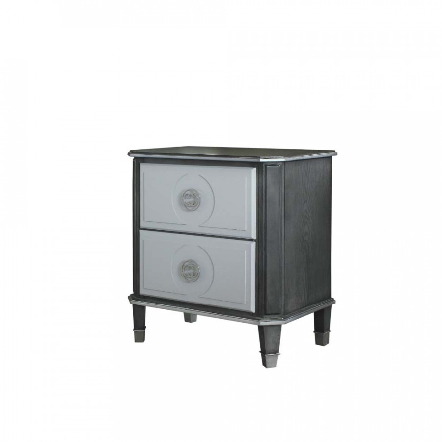 ACME - House Beatrice Nightstand in Charcoal/Light Gray