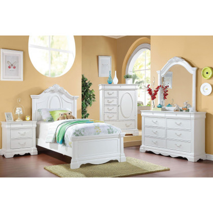 ACME - Estrella White Panel Bed