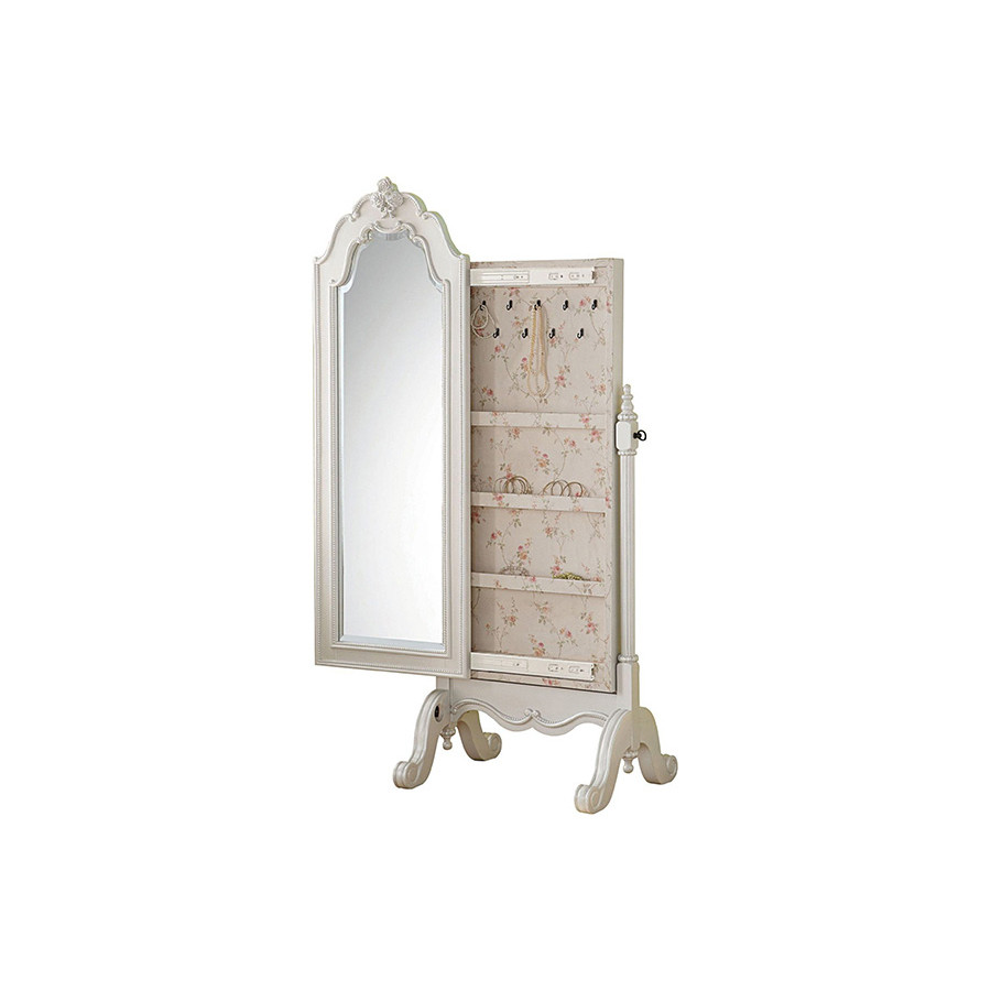 ACME - Edalene Jewelry Armoire in Pearl White