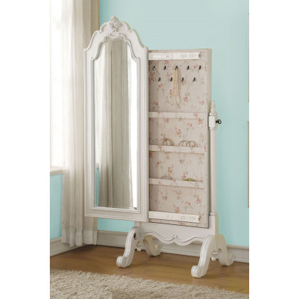 ACME - Edalene Jewelry Armoire in Pearl White