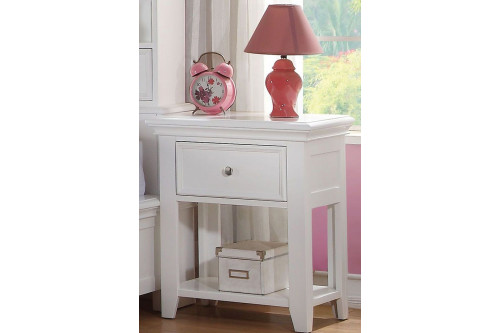 ACME™  - Lacey White 1 Drawer Nightstand