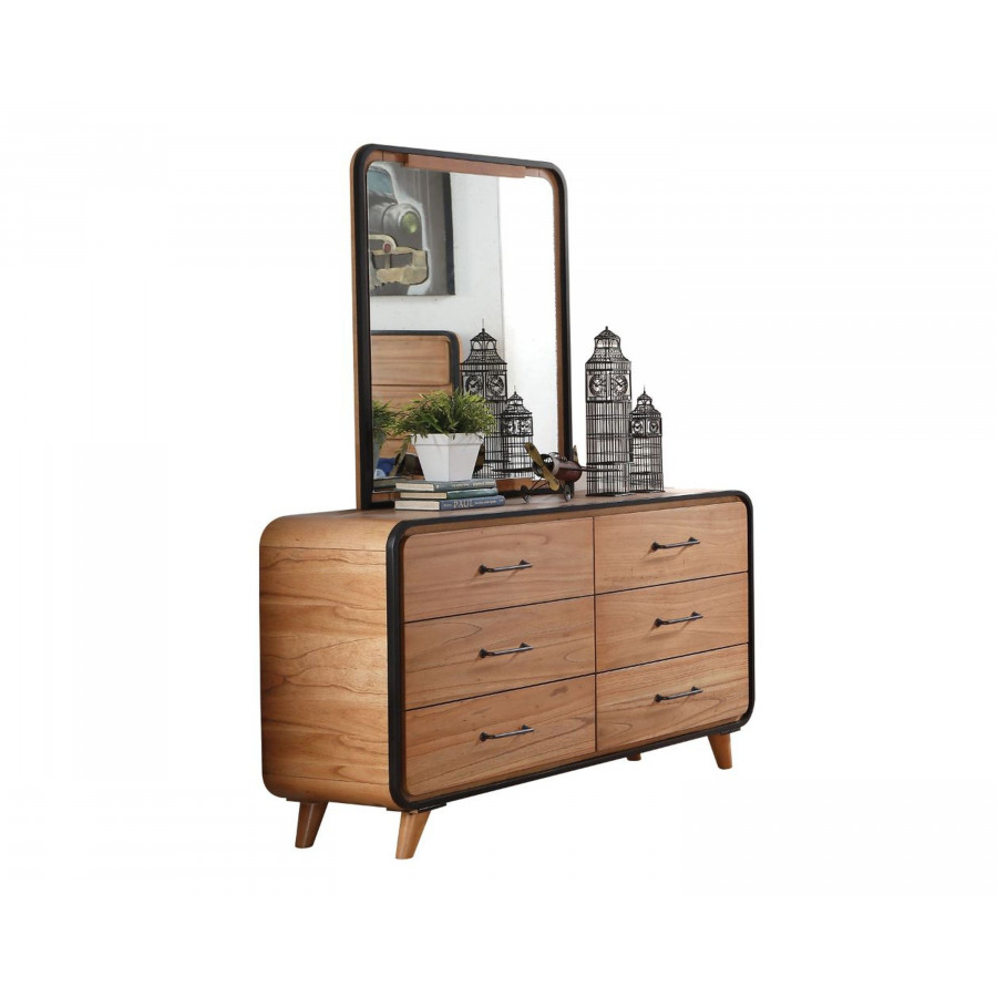 ACME - Carla Mirror in Oak/Black