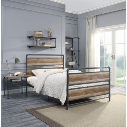 ACME - Brantley Full Bed in Antique Oak/Sandy Gray
