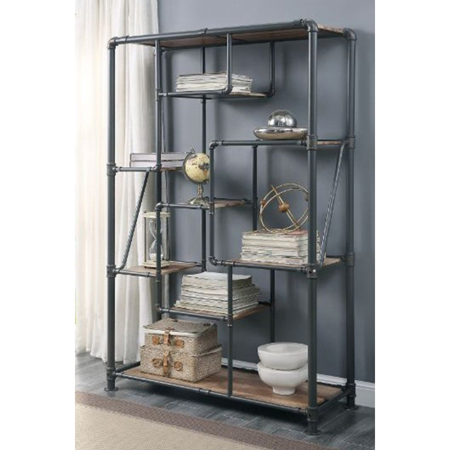 ACME - Brantley Bookshelf in Antique Oak/Sandy Gray
