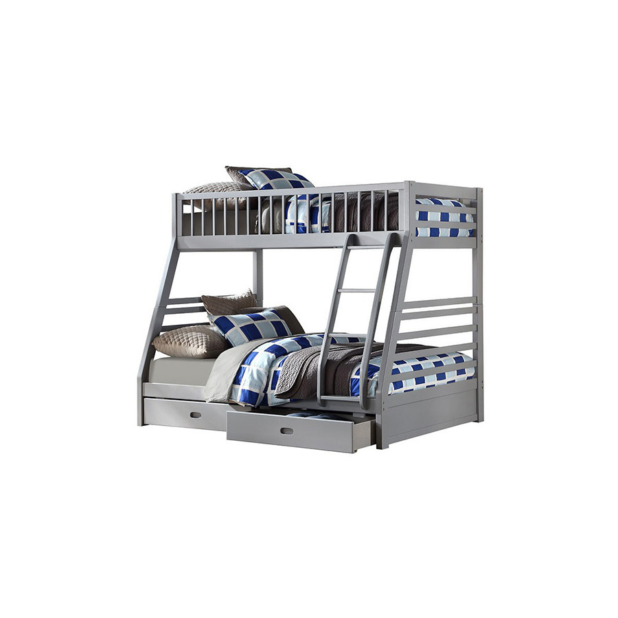 ACME Jason Twin/Full Bunk Bed with Storage - Gray