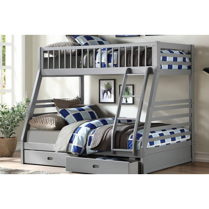 ACME Jason Twin/Full Bunk Bed with Storage - Gray