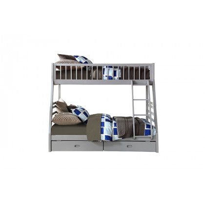 ACME Jason Twin/Full Bunk Bed with Storage - Gray