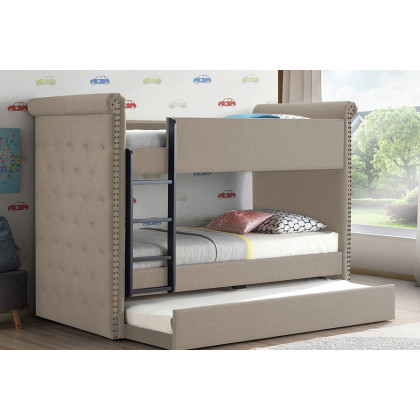 ACME Romana II Twin over Twin Bunk Bed with Trundle - Beige