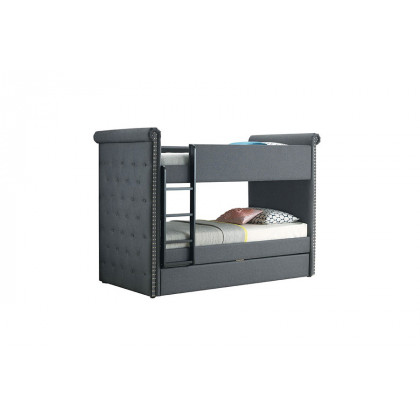 ACME Romana II Twin over Twin Bunk Bed with Trundle - Gray