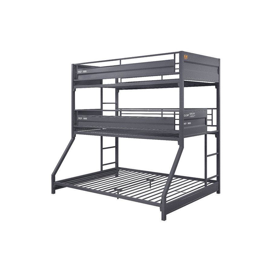 ACME - Cargo Twin/Twin/Full Bunk Bed in Gunmetal
