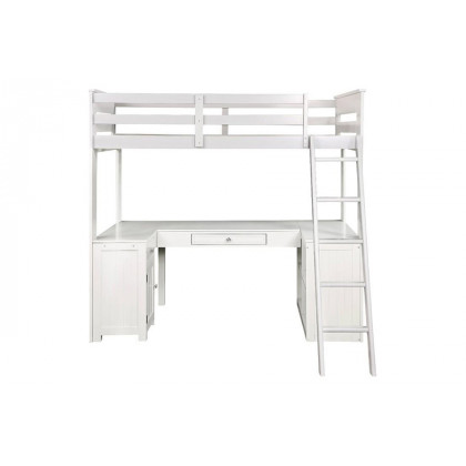 ACME - Ambar Twin Loft Bed with Desk/Bookcase/Chest in Light Gray
