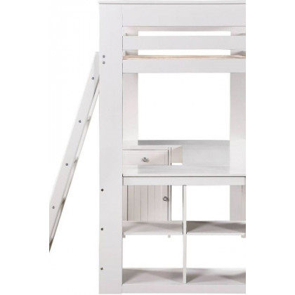ACME - Ambar Twin Loft Bed with Desk/Bookcase/Chest in Light Gray