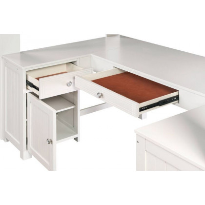 ACME - Ambar Twin Loft Bed with Desk/Bookcase/Chest in Light Gray